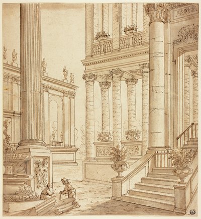 Colonnade Portico tekijältä Italian School