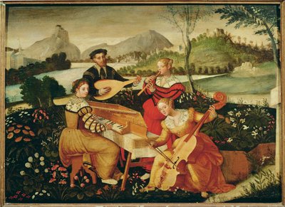 Konsertti maaseudulla: instrumentaalimusiikki ... (maalaus kankaalle) tekijältä Italian School