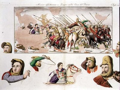Kopio Aleksanterin mosaiikista Pompejin Faunin talosta, levy 10, luokka 6 