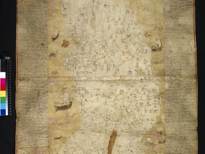 Cotton Roll XIII, 44 Italian maakunnan moderni sivusto (vellum) tekijältä Italian School