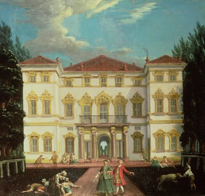 Maalaistalo tyylikkäillä hahmoilla (yksi parista) tekijältä Italian School