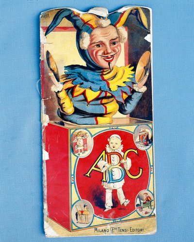 ABC-aakkoset-kirjan kansi, kuvitettu lasten alkeiskirja, julkaisija veljekset Tensi, Milano, Italia, 20. vuosisata. tekijältä Italian School