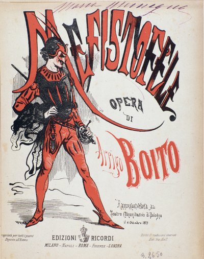 Kansi Arrigo (Enrico) Boiton Mefistofele-oopperan partituurista tekijältä Italian School