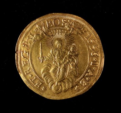 Geenien tasavallan valuutta: 12,5 kultainen kaksoiskolikko. Halkaisija 61 mm. 1656. Takaisin. Strada Nuovan geenimuseot (inv. 6453) tekijältä Italian School