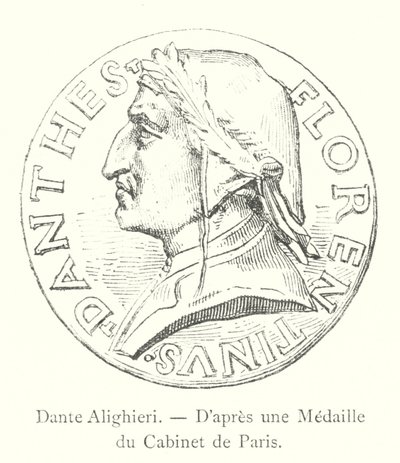 Dante Alighieri, Pariisin kabinetin mitalin jälkeen (kaiverrus) tekijältä Italian School