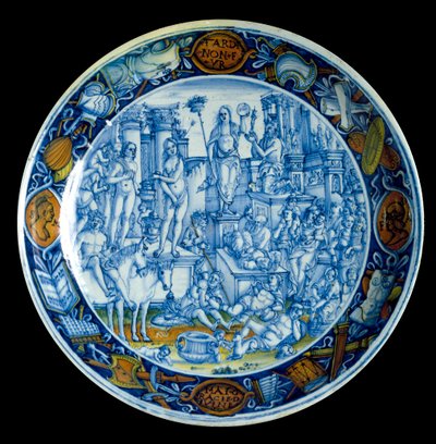 Decoree-levy, joka edustaa allegoriaa Selenestä, kuun jumalattaresta kreikkalaisessa mytologiassa. Faenzasta, noin 150. Firenzen Musee du Bargello. (Firenze, Museo Nazionale del Bargello) tekijältä Italian School