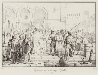 Deposition of Doge Galla, 750 (kaiverrus) tekijältä Italian School