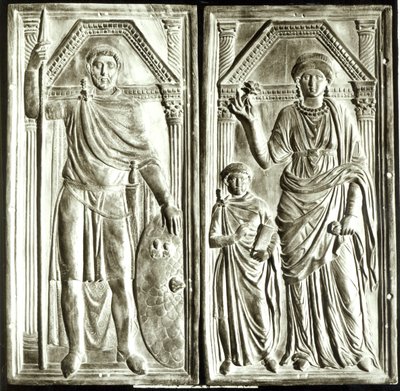 Diptyykki, joka kuvaa Stilichoa (n. 365-408), Serenaa ja Eukariusta tekijältä Italian School