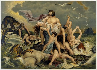 Déluge - teoksessa "Kultainen klassikko Raamattu: jumalallisen ilmestyksen historia muinaisessa ja uudessa pyrkimyksessä" "Giovanni Ladislao Sykora (nide 1), kääntänyt Don Clemente Benetti. (Italialainen Raamattu) tekijältä Italian School