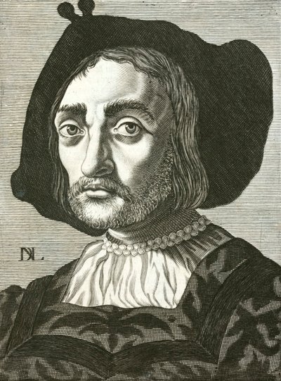 Donato Bramante, italialainen renessanssiarkkitehti (kaiverrus) tekijältä Italian School