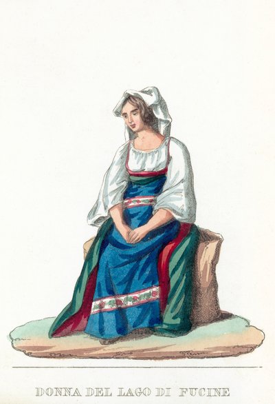 Donna Del Lago Di Fucine (värinen kaiverrus) tekijältä Italian School