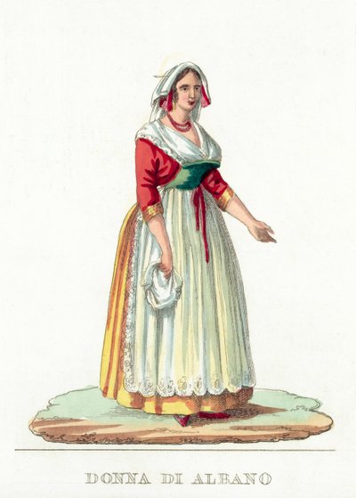 Donna Di Albano (värillinen kaiverrus) tekijältä Italian School