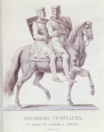 Early Mounted Knights Templar Battle Dress -puvussa, 1783 tekijältä Italian School