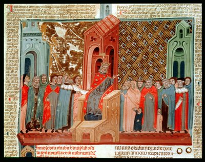 Keisari Justinianus (483-565) ja hänen hovinsa, Justinianus Institutionesista tekijältä Italian School