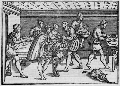 Italialaisen kirurgin Giovanni Andrea dalla Crocen kaiverrus vuodelta 1574 "" Della Cirurgiassa "" "(Leikkauksesta). tekijältä Italian School