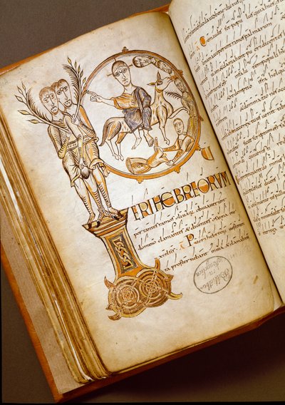 Sisäänkäynti Jerusalemissa Käsikirjoitus Bolognan koulusta. (MS.123-Foglio 54 v) 1000-luvun Rooma, Biblioteca Angelica tekijältä Italian School