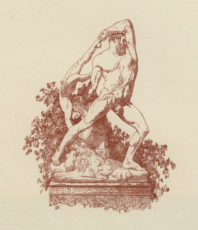 Hercules ja Lica, Canova (litografia) tekijältä Italian School