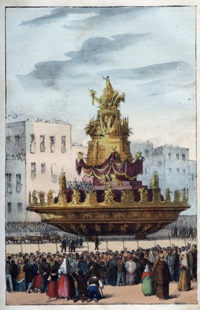 Santa Rosalia of Palermo (1130-1160), Palermon suojeluspyhimys - Santa Rosalian juhla - (Palermon suojeluspyhimys Italiassa) Santa Rosalian juhla Palermossa Sisiliassa - Santa Rosalian juhla - kaiverrus kohteesta " "Tuttin käyttö ja tavat tekijältä Italian School