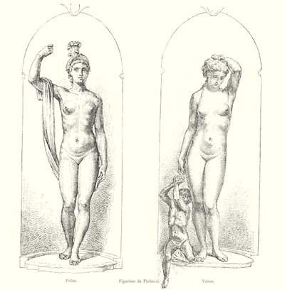 Figurines du Piedestal, Pallas, Venus (kaiverrus) tekijältä Italian School