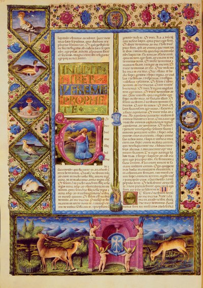 Fol.25v Jeremian kirjan avaus Borso d