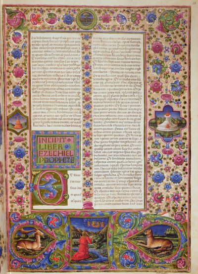 Fol.56r Hesekielin kirjan avaus Borso d