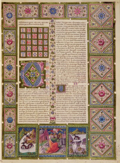 Fol.97r Profeetta Micheasin kirjan avaaminen Borso d