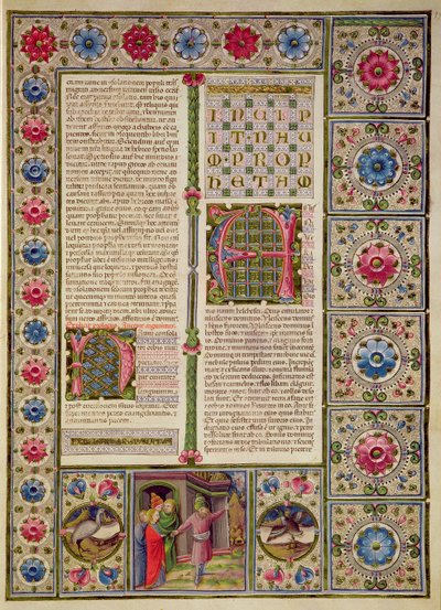 Fol.99r Profeetta Naumin kirjan avaus Borso d