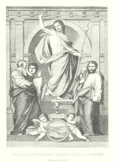 Fra Bartolommeo della Porta, Le Christ et les Quarte Evangelistes, Collection du Palais Pitti (kaiverrus) tekijältä Italian School