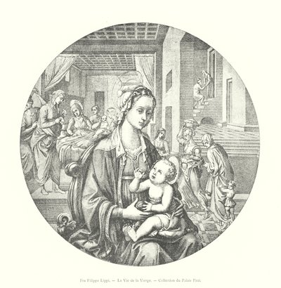 Fra Filippo Lippi, Neitsyen elämä, Pitti Palace Collection (kaiverrus) tekijältä Italian School