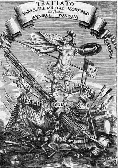 Vuoden 1676 "Modern Universal Military Agreement" (Modern Universal Military Agreement) eturintama tekijältä Italian School