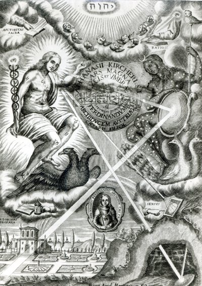 Ars Magna Lucis et Umbrae -elokuva, Athanasius Kircher (1601-80) Rooma, 1646 tekijältä Italian School