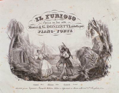 Etukappale Gaetano Donizettin (litho) kappaleen Il Furioso all