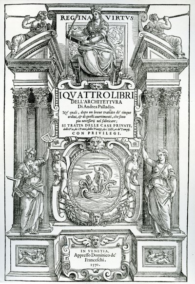 Andrea Palladion neljän arkkitehtuurikirjan etukappale, 1570 tekijältä Italian School