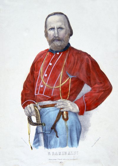 Garibaldi, kuvitus Italian historiasta tekijältä Italian School