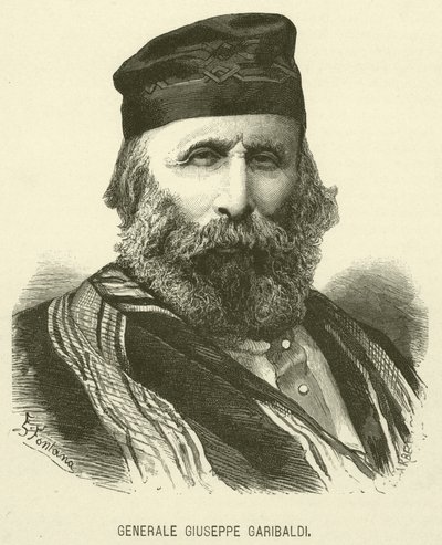 Kenraali Giuseppe Garibaldi (kaiverrus) tekijältä Italian School
