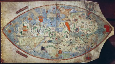 Genovan maailmankartta, suunnitellut Toscanelli (vellum) tekijältä Italian School