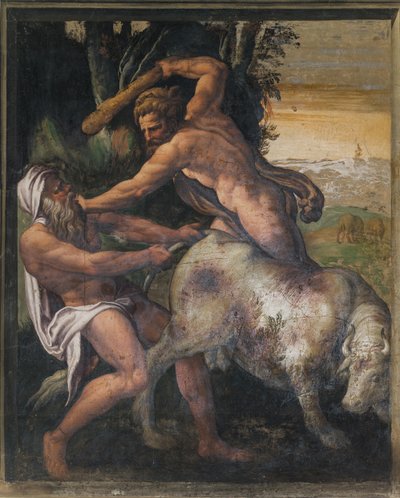 Hercules tappaa kreetalaisen härän, Keltainen huone tekijältä Italian School