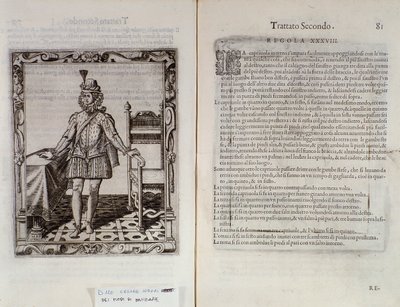Kuinka tanssia capriolaa Italialaisen tanssijan Cesare Negrin Le Gratie dAmore (Le Grazie dAmore) kaksoissivu nimeltä Il Trombone (1536-1604), tanssisopimus tekijältä Italian School