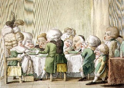 "Il Pranzo" (Lounas), pubi. 1700-luvun puoliväli, Firenze (väri litho) tekijältä Italian School