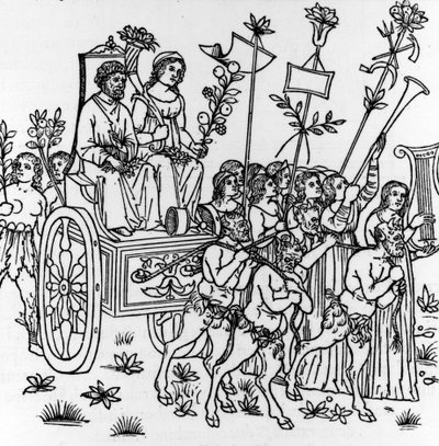 Kuvitus Francesco Colonnan kirjasta "Hypnerotomachia Poliphili", joka julkaistiin ensimmäisen kerran vuonna 1499 (puupiirros) tekijältä Italian School