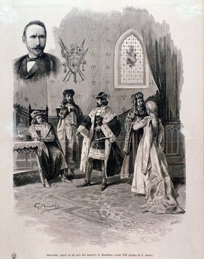 Kuva Pierre Gringoiresta, Antonio Scontrinon teos tekijältä Italian School
