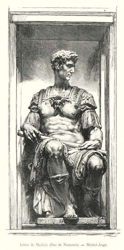 Julien de Medici, Duc de Nemours, Michel-Ange (kaiverrus) tekijältä Italian School