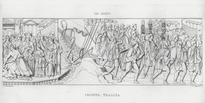 La Colonna Trajana, Trajanuksen pylväs (kaiverrus) tekijältä Italian School