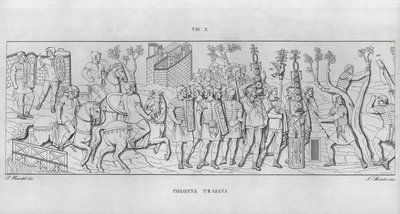 La Colonna Trajana, Trajanuksen pylväs (kaiverrus) tekijältä Italian School