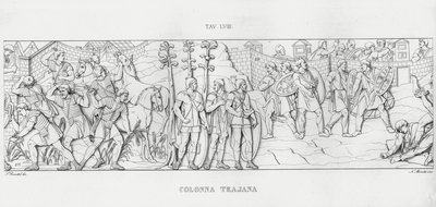 La Colonna Trajana, Trajanuksen pylväs (kaiverrus) tekijältä Italian School