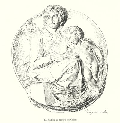 Uffizin marmorimadonna (kaiverrus) tekijältä Italian School