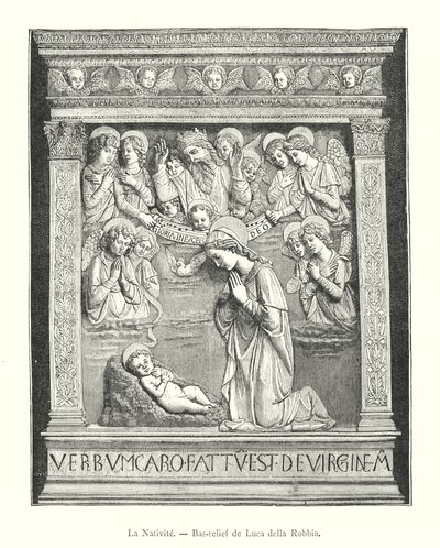La Nativite, Luca della Robbian bareljeef (kaiverrus) tekijältä Italian School