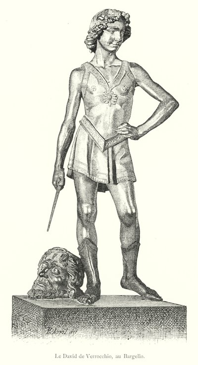 Le David de Verrocchio, au Bargello (kaiverrus) tekijältä Italian School