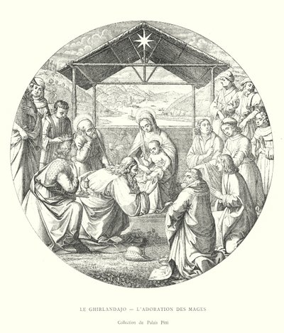 The Ghirlandajo, The Adoration of the Magi, Pitti Palace Collection (kaiverrus) tekijältä Italian School