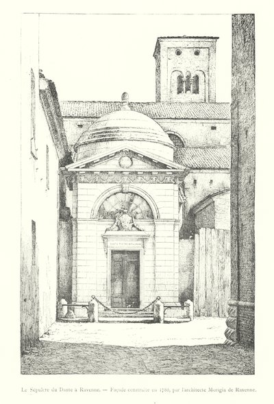 Danten hauta Ravennassa, Julkisivu rakennettu vuonna 1780, arkkitehti Morigia of Ravenna (kaiverrus) tekijältä Italian School
